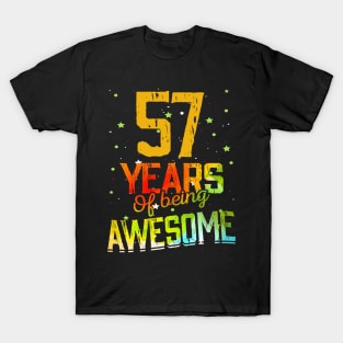 57 Years Of Being Awesome Gifts 57th Anniversary Gift Vintage Retro Funny 57 Years Birthday Men Women T-Shirt